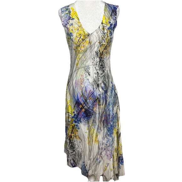 Designer KOMAROV XS asymmetrical flowy dress spring wear - Picture 3 of 12